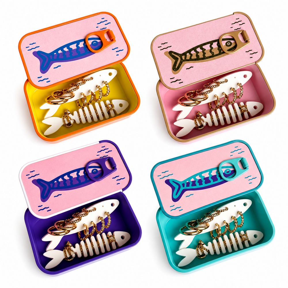 3D Printing Earrings - Gifts Plastic Sardine Jewelry Box 3D