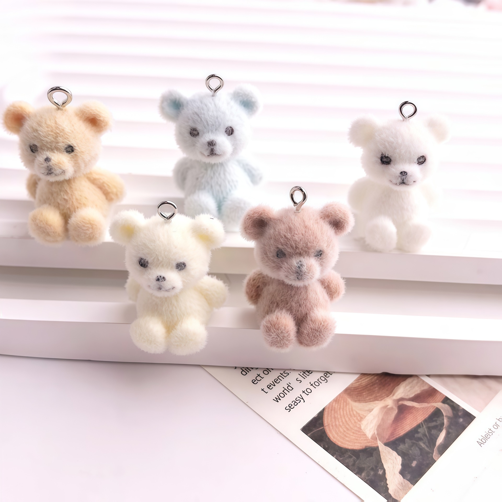 5pcs 3D Flocked Bear Resin Cha - 3D Printing Earrings review and price