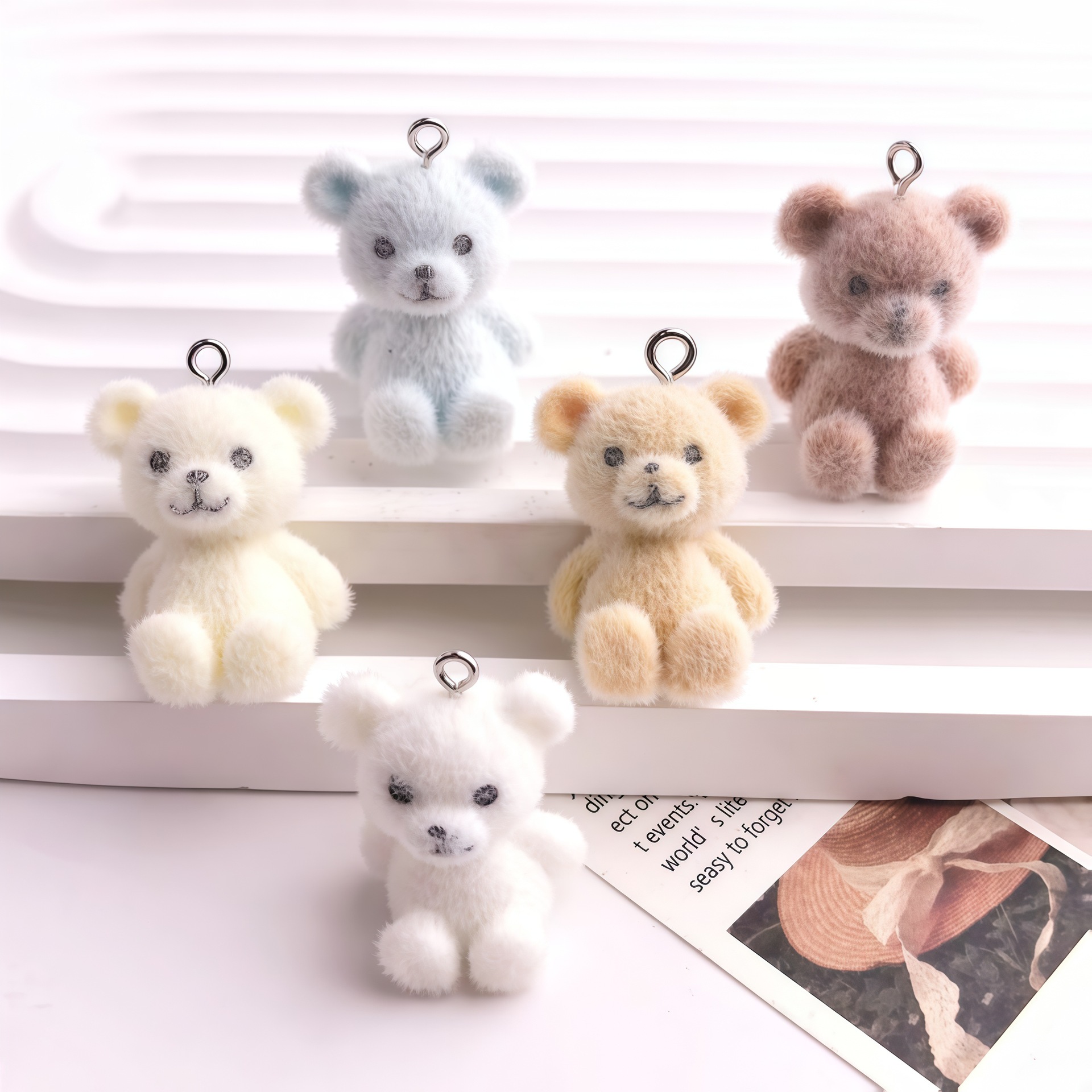 5pcs 3D Flocked Bear Resin Cha - 3D Printing Earrings review and price