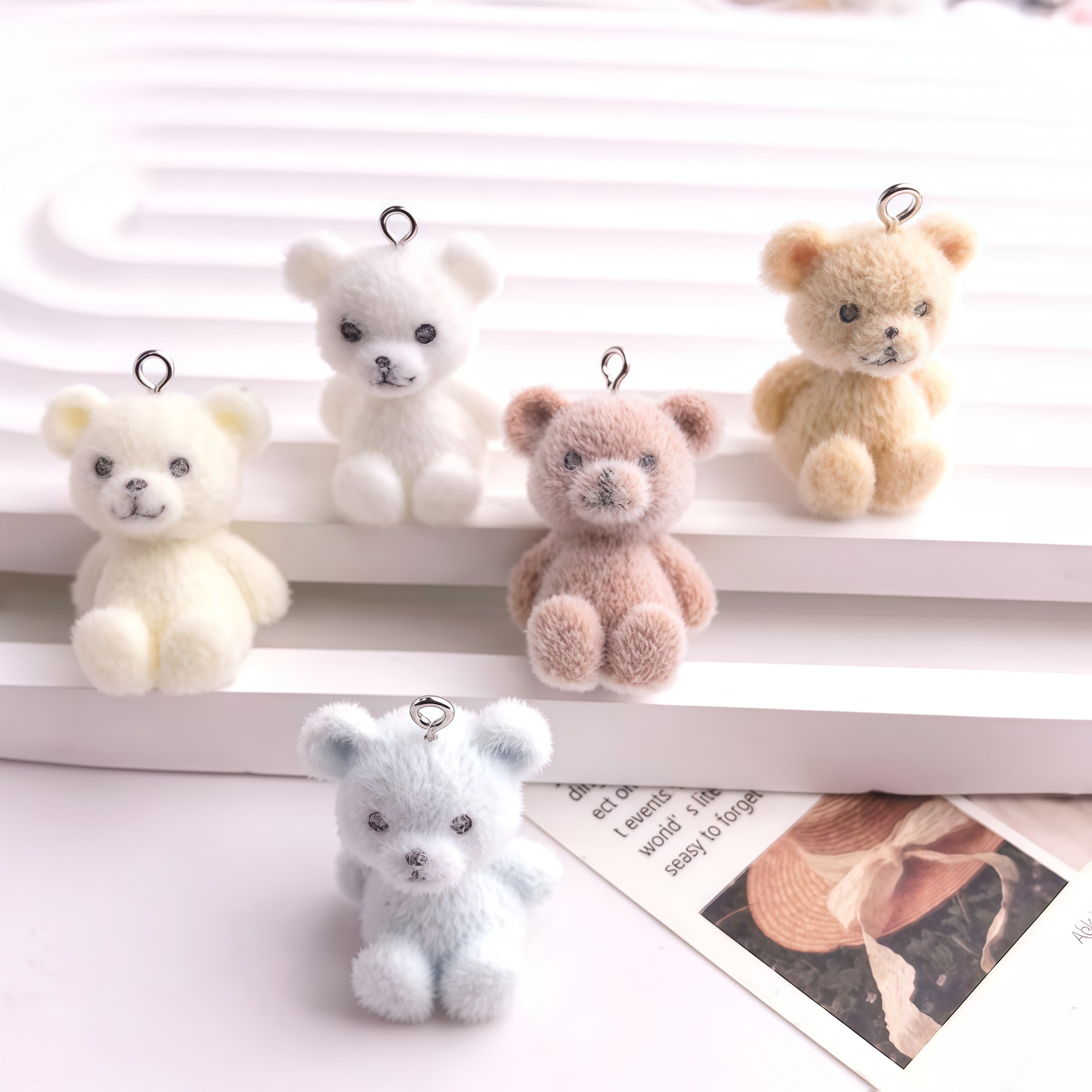 5pcs 3D Flocked Bear Resin Cha - 3D Printing Earrings review and price