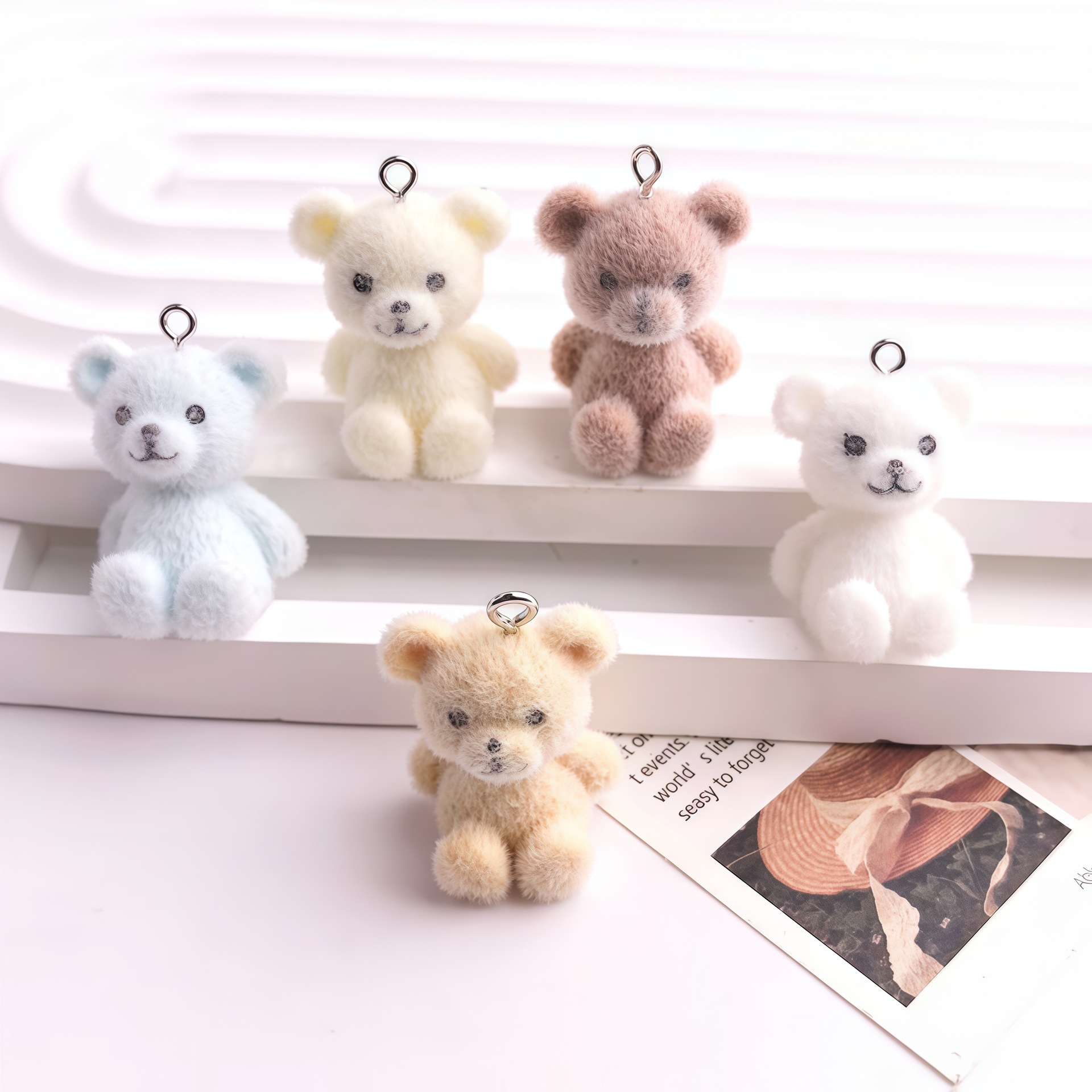 5pcs 3D Flocked Bear Resin Cha - 3D Printing Earrings review and price