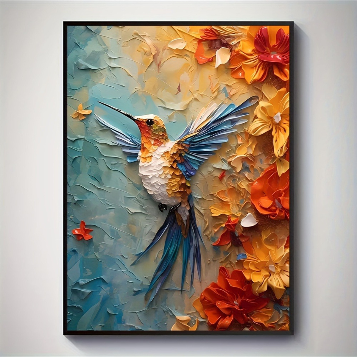 Vibrant Hummingbird & Floral 3 - 3D Printing Wall review and price