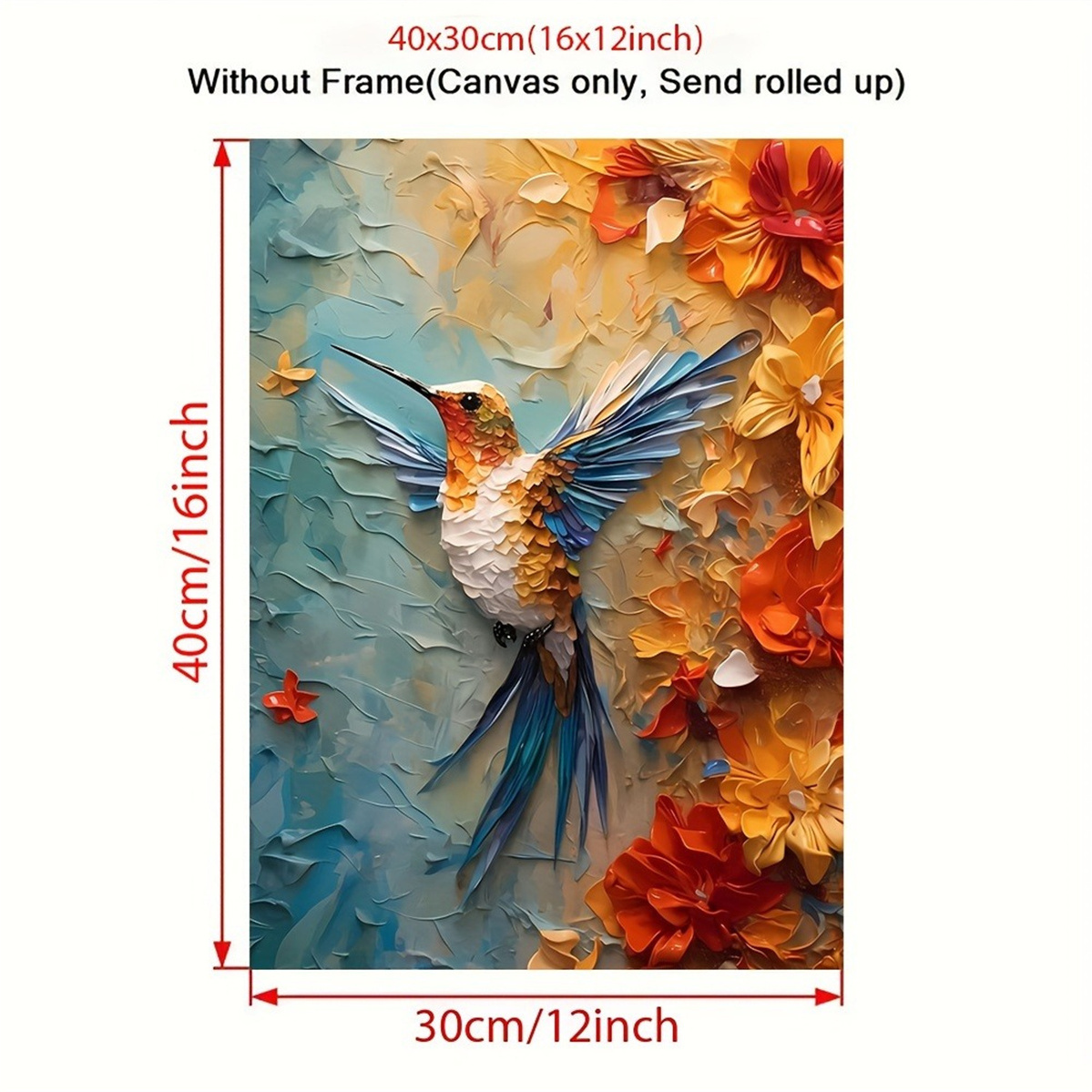 Vibrant Hummingbird & Floral 3 - 3D Printing Wall review and price