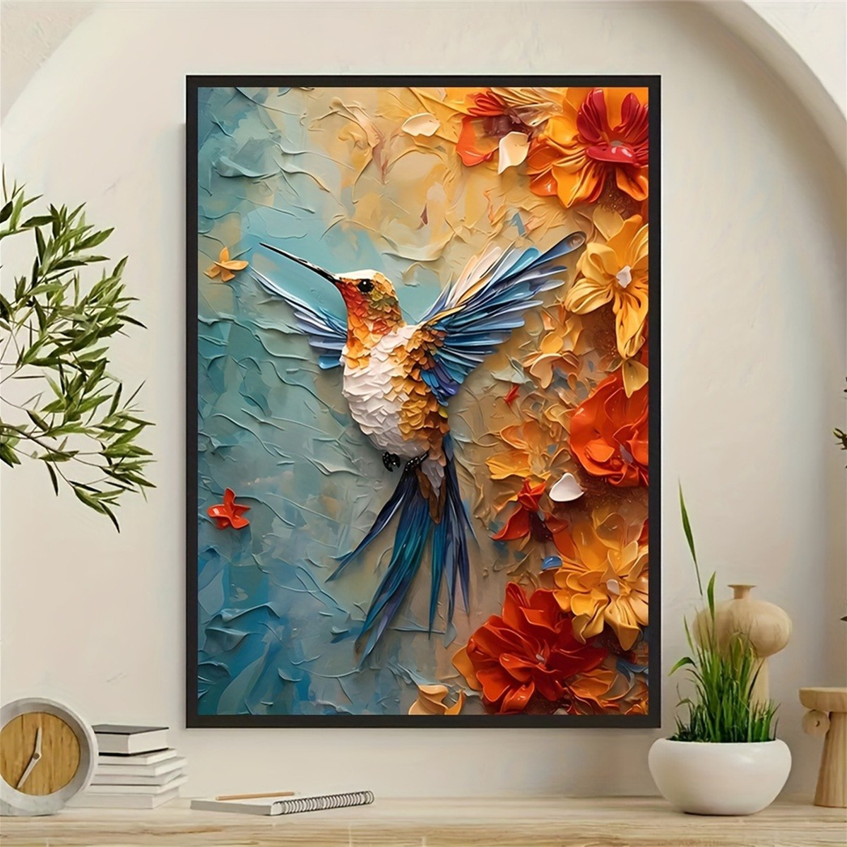 Vibrant Hummingbird & Floral 3 - 3D Printing Wall review and price