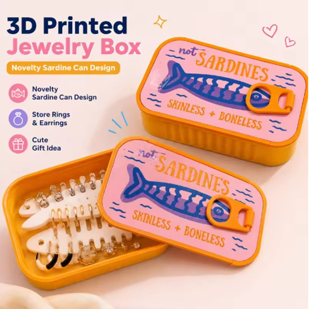 Sardine Tin Jewelry Box 3D Pri - 3D Printing Earrings review and price