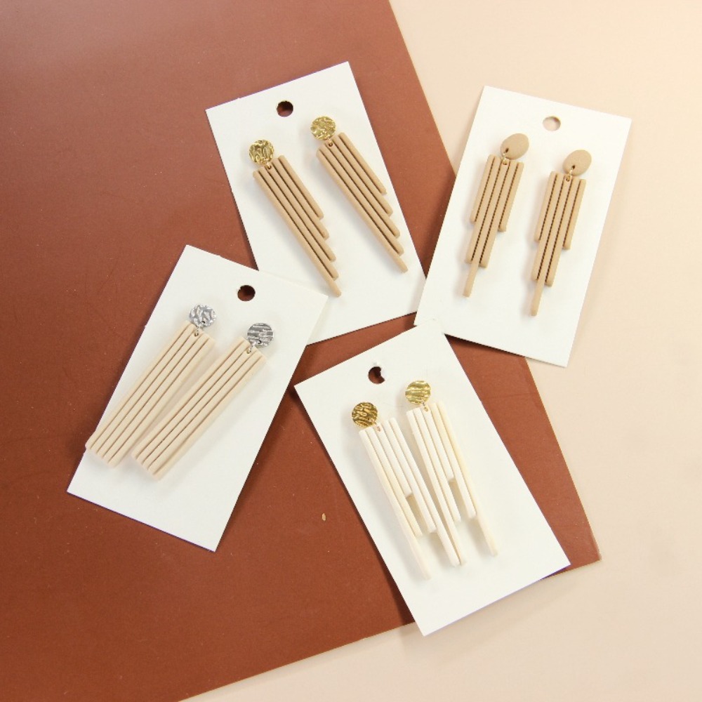 4Pcs Geometric Tassel Polymer  - 3D Printing Earrings review and price