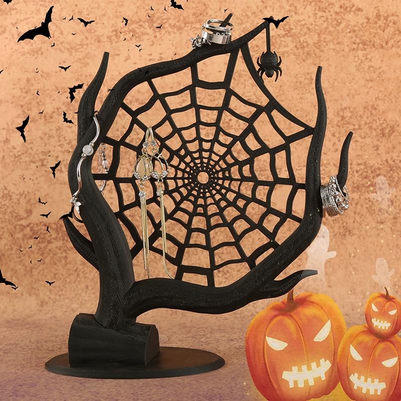 3D Printed Spider Web Hallowee - 3D Printing Earrings review and price