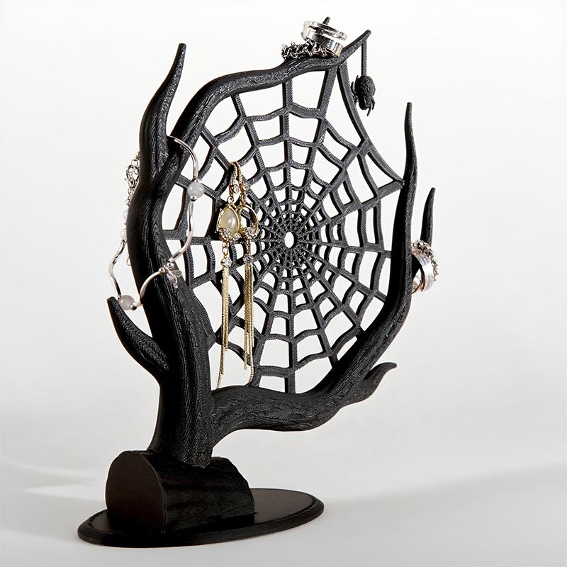 3D Printed Spider Web Hallowee - 3D Printing Earrings review and price