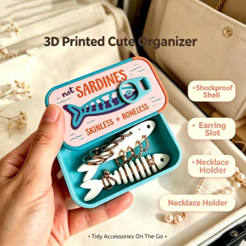 Gifts Plastic Sardine Jewelry  - 3D Printing Earrings review and price